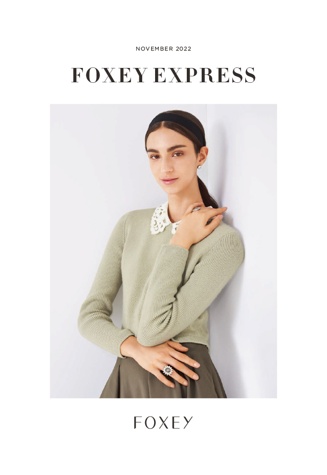 フォクシー FOXEY NEW YORK カーディガン　ダークブラウン ４０